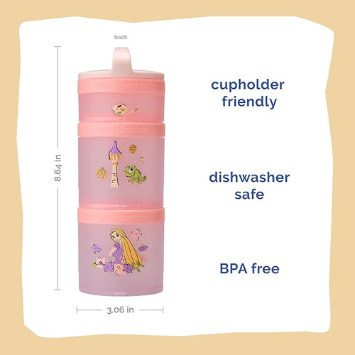 (Rapunzel) DiSNEY PRINCESS Whiskware Stackable Snack Pack - 3 Jar + Handle - White/Pink/Purple