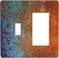 Decorative Outlet Covers Red Celestial Blue Rust Colorful Metal Rusty 2 Gang 1 Gang Wall Plate Cover Single Toggle Rocker Combination Light Switch Plate Covers Jumbo Switch Cover Plate