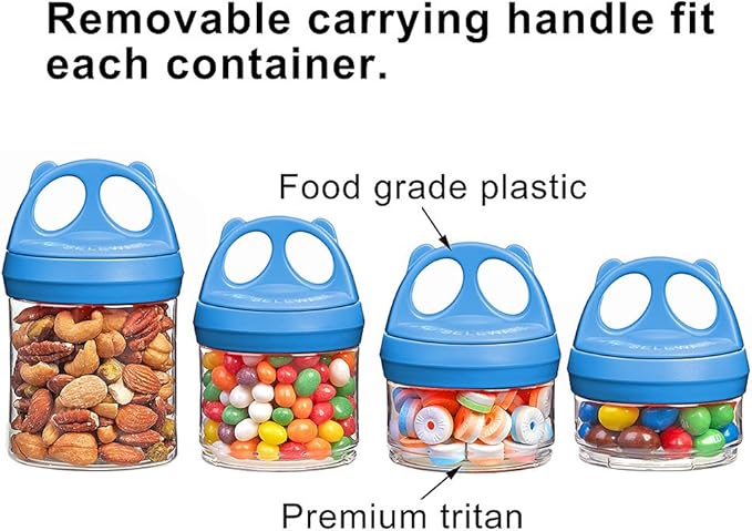 BeneLabel Stackable Food Storage Containers with Twist Lock System - BPA-Free Tritan Containers for Travel, Formula, Protein Powder, Snacks - Leakproof & Dishwasher Safe - 31 oz (Blue)