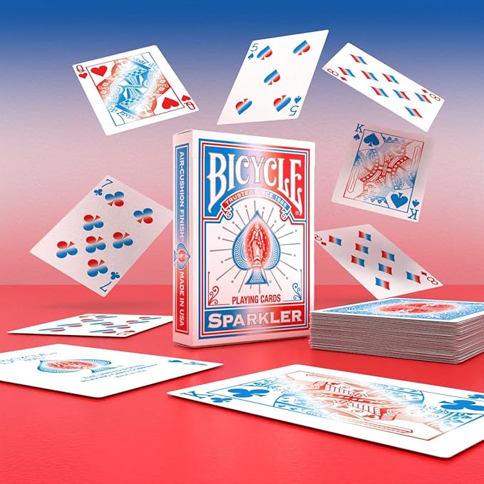 Bicycle Sparkler Playing Cards – Made in USA - Tribute to American Flag & Dazzling Fireworks Deck, Bold Patriotic Collectible Card Set for Fourth of July Parties, Americana Gifts, Family Game Night
