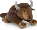 MorisMos Bison Stuffed Animal, 32 inch Bison Plush Giant Stuffed Animal, Soft Cuddle Buffalo Plush, Cozy Plush Gift for Kids Boys Girls Birthday Christmas, Brown