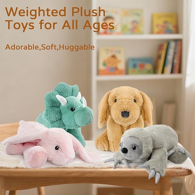 4.5 Lbs Weighted Stuffed Animals 22" Soft Pink Rabbit Plush Weighted Bunny Plush Toys for Kids and Adults Cute and Huggable Plush Toy Gifts for Comfort and Relaxation (Bunny)