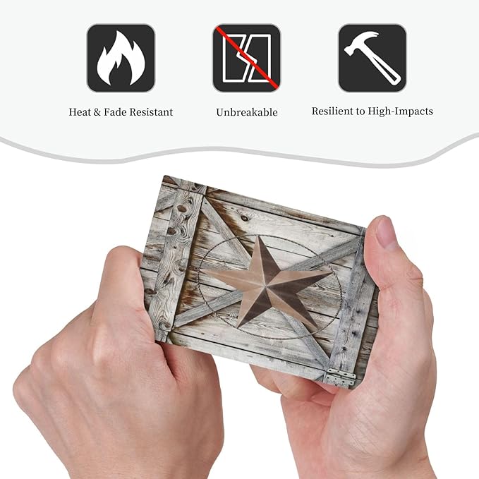 Rustic Western Texas Star Barn Door 1 Gang Light Switch Cover No Device Wall Plate Decorative Blank Switchplate Electrical Faceplate for Farmhouse Bathroom Home Bedroom Art Panel Decorate