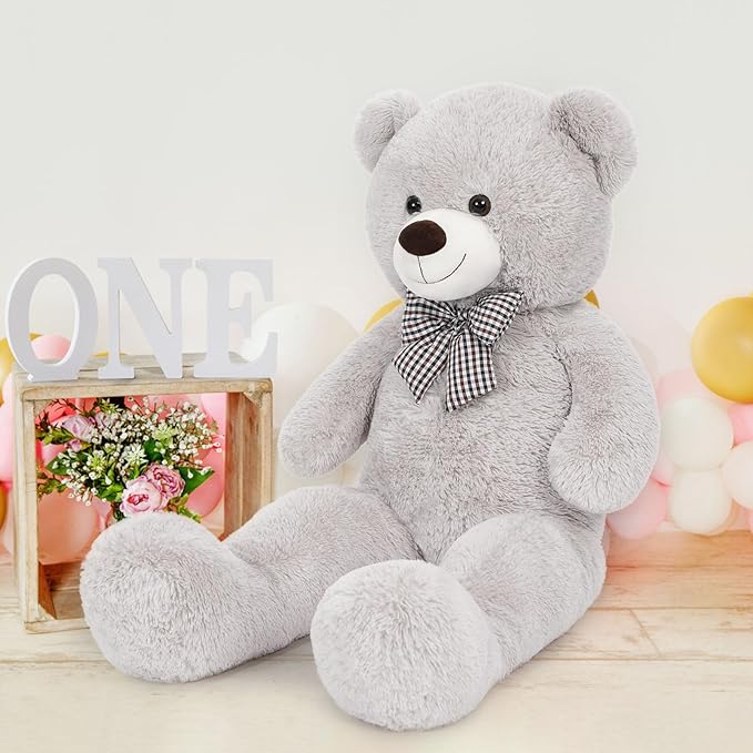 MaoGoLan Giant Teddy Bear Plush Toy - Ultra Soft & Cute Large Stuffed Animal 39 inches, Perfect for Baby Showers, Birthdays, Valentines Day Gifts (Kids, Couples, Family),Gray