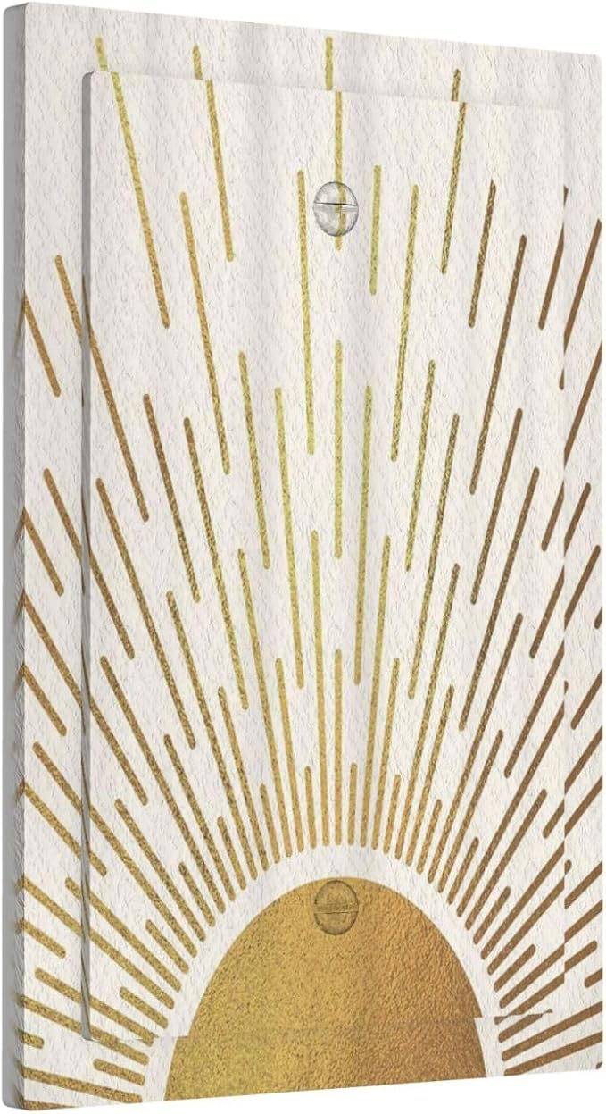 Decorative Switch Plate Covers Midcentury Golden Sun Minimalism Sunrise 1 Gang No Device Light Switch Cover Plate Blank Wall Plate Cover Switchplate Electrical Faceplate for Bedroom Decor