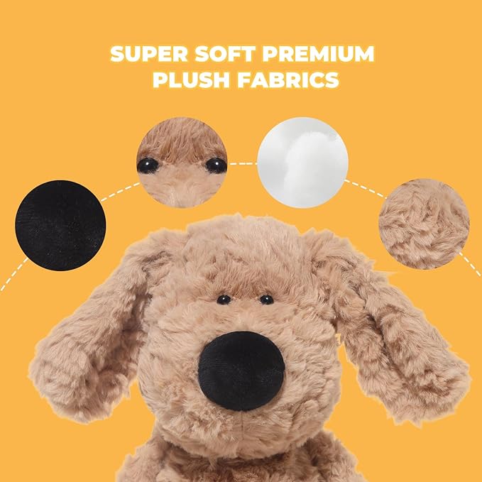 Stuffed Animals Adorable Dog Plush Toys 11.8 inches Soft and Comfort Danny Dog Plush Toy Gift for Kids, Brown
