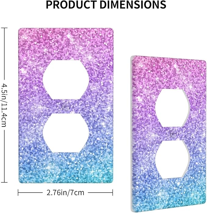 Pink Blue Mermaid Outlet Covers Decorative Electrical Outlets Duplex Outlet 1-Gang Wall Plate Receptacle Wall Outlet Cover
