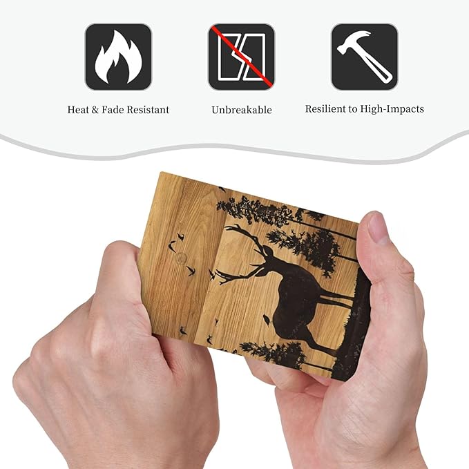 Elk Moose Forest Hunting Pyrography Art Wood Texture Print Light Switch Cover Plate 1 Gang No Device Blank Electrical Wall Plates Faceplate Decorative Switch Plate Covers for Farmhouse Bedroom Decor