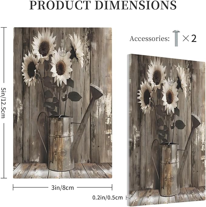 Rustic Floral Country Sunflower Daisy Old Wooden Boards Light Switch Cover Plate 1 Gang No Device Blank Electrical Wall Plates Faceplate Decorative Switch Plate Covers for Farmhouse Home Decor
