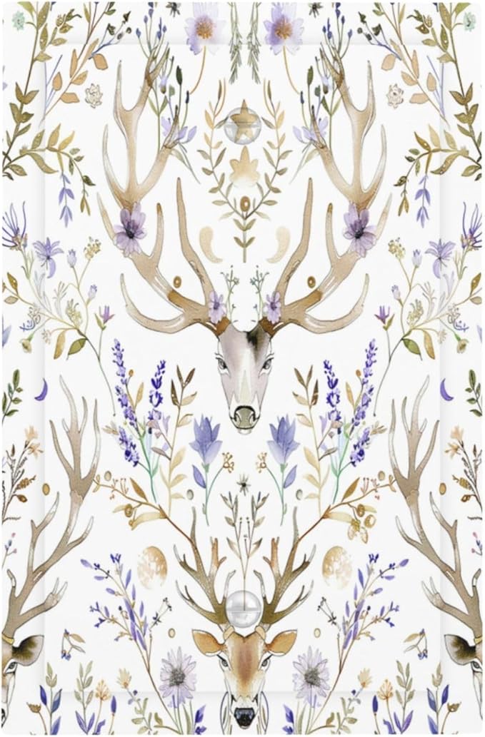 Light Switch Cover Plate Gothic Retro Floral Damask Elk Wild Flower 1 Gang No Device Blank Electrical Wall Plates Faceplate Decorative Switch Plate For Bed Room Living Room Decor