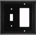 Henne Bery Sunken Pearls Heavy Duty Decorative Wall Plate Switch Plate Outlet Cover (Toggle/Decorator, Matte Black)