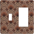 Earth Tone Floral Rustic Damask Boho Flower Outlet Covers 1 Toggle 1 Rocker Combination Decorative Wall Plate Electrical Switch Plates Light Switch Cover Plate for Farmhouse Home Decor