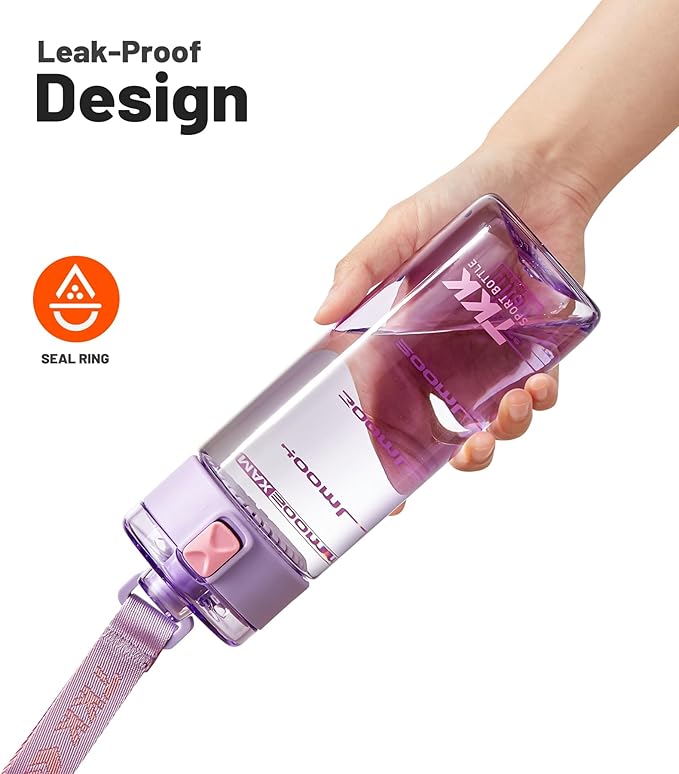 TKK Sports Water Bottle, 17oz Tritan Kid Jug with Leak Proof Lid & Handle Strap & Built-In Infuser - BPA-Free, Easy-Clean Design for Gym, Office & Outdoor Travel, Purple