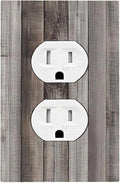 Outlet Covers Vintage Brown Gray Wood Texture 1 Gang Duplex Light Switch Cover Decorative Switch Plates Electrical Receptacle Faceplate Wall Plate For Farmhouse Cabin Decor