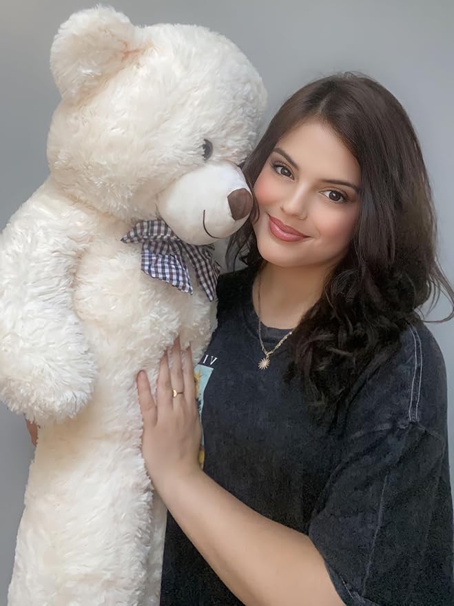 MorisMos Large White Teddy Bear, 39 Inch Big Teddy Bear Plush, Soft Giant Bears for Girls Girlfriend, Birthday, Baby Shower