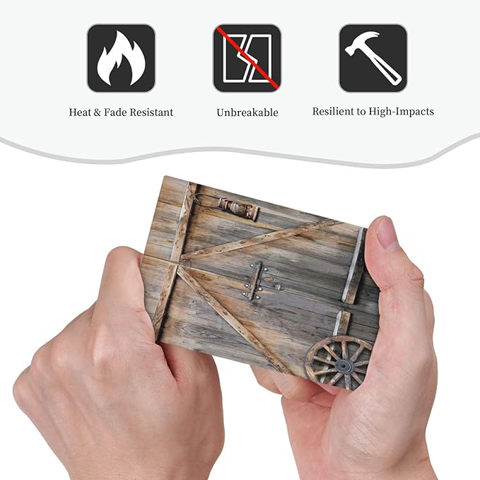 Rustic Kitchen Barn Door Wooden Wood Vintage Farm Wooden Country Plank Cabin Board 1-Gang No Device Blank Wallplate Jumbo Size Unused Outlet and Light Switch Cover Decorative Plug Face Plate Cover