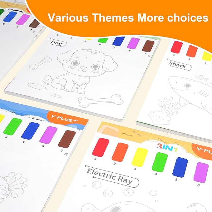 YPLUS Paint with Water Books for Toddlers, Art Craft Toys Watercolor Painting Paper, Gift for Kids Ages 1-3, 2-4, 4-6, Drawing with Brush - Farm