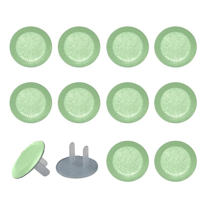 Pure Mint Green Color Outlet Covers (12 or 24 Pack) - Child Safety Electric Plug Protectors to Prevent Power Shock