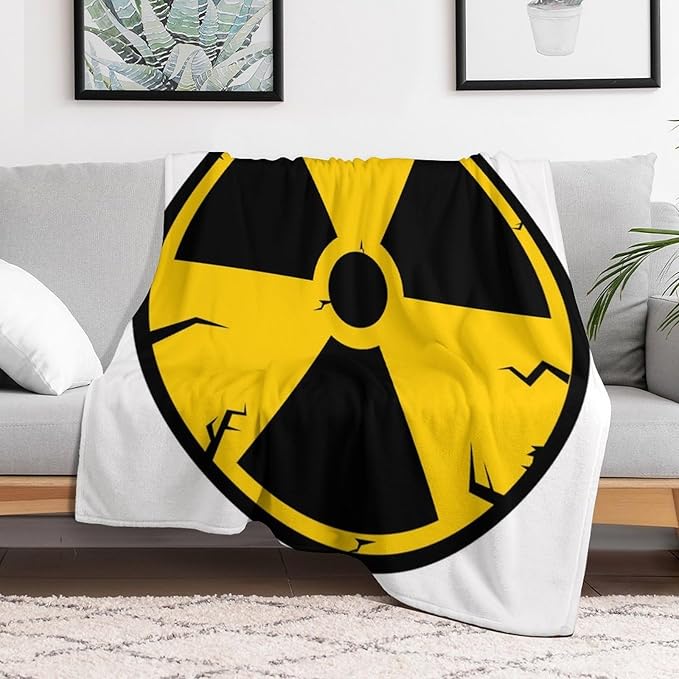 60 x 80 Inches Flannel Throw Blanket Lonizing Radiation Sign Radioactive Contamination Warning Birthday Present for Men Women Winter Holiday Soft Blankets for Bedding Sofa