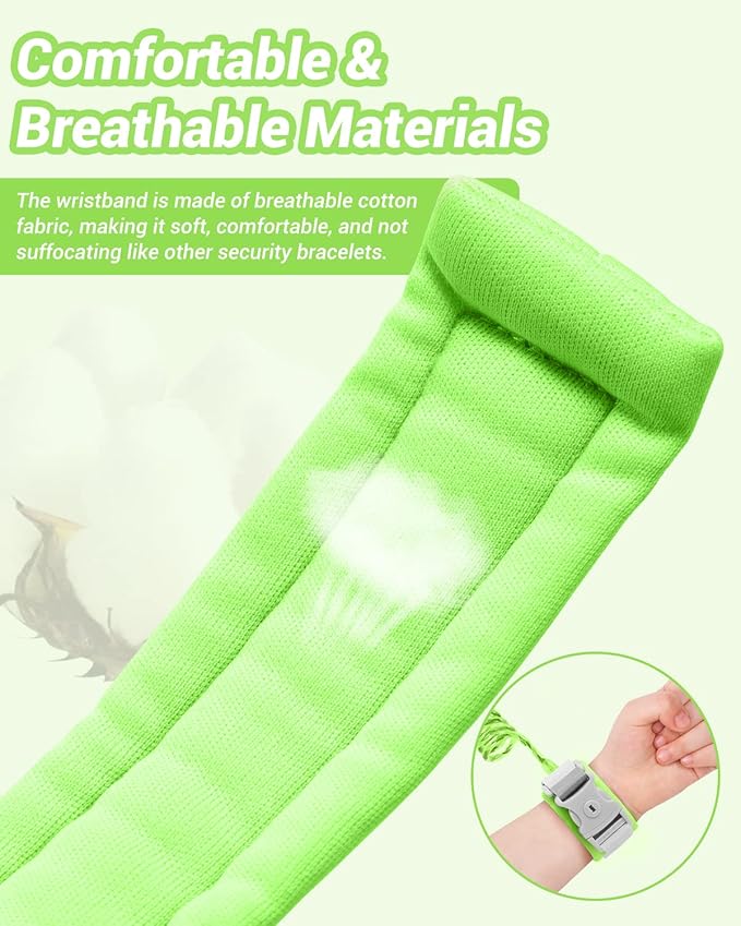 Dr.meter Kids Leash for Toddler, Reflective Anti Lost Wrist Link with Key & Lock, 8.2ft Safety Wristband Child Walking Harness for Supermarket Mall Airport Amusement Park Zoo Travel Essencials