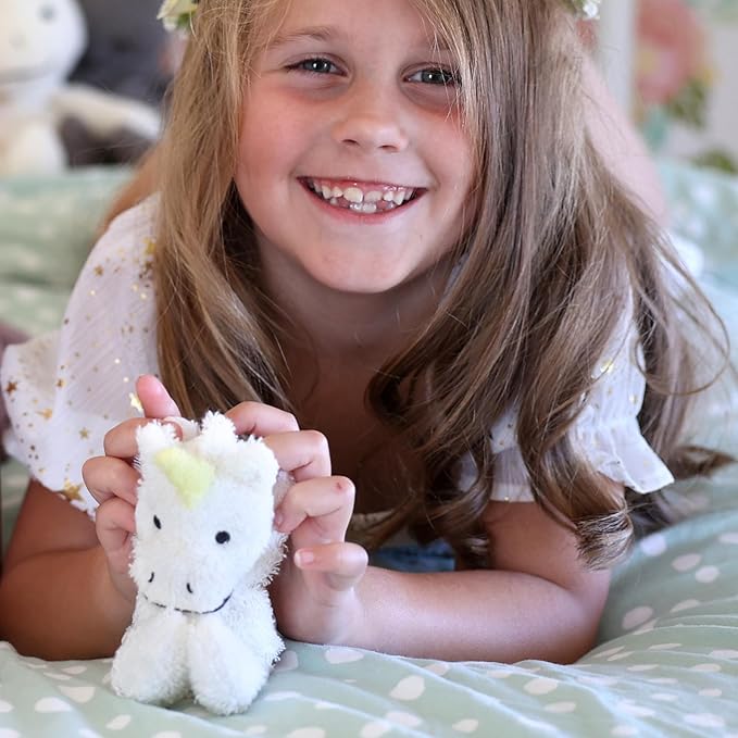 Thermal-Aid Zoo Mini — (Juno the Unicorn) — Mold-Resistant, Washable Hot & Cold Pack for Kids — Heating and Cooling Pad with Natural Corn Filling — Reusable Plush Toy