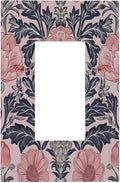 Pink Floral Vintage Botanical Boho Flower Decorative Outlet Covers 1 Gang Single Rocker Light Switch Cover Plate Wall Plates GFCI Faceplate for Farmhouse Home Decor