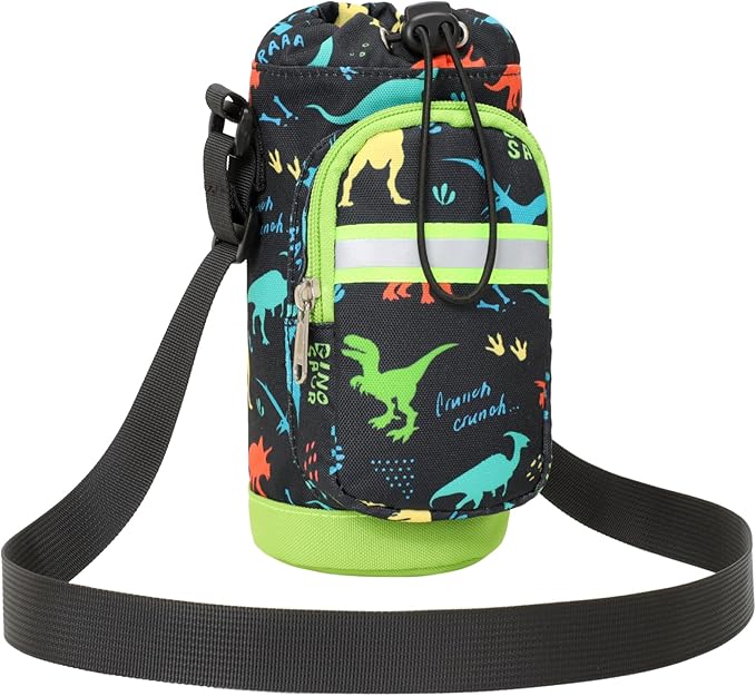 Water Bottle Carrier for Kids - Water Bottle Holder with Strap, Boys Girls Water Bottle Sling Bag for 10/12/14/16/18Oz Water Bottles Walking Hiking Camping