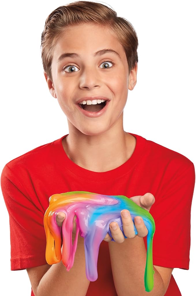 CRA-Z-Slimy Slimy Blendz Premade Slime Set, 12 Rainbow Slime Cans with Foam Beads, Sequins & Clear Beads, Sensory Mixing Kit for Kids Ages 6+