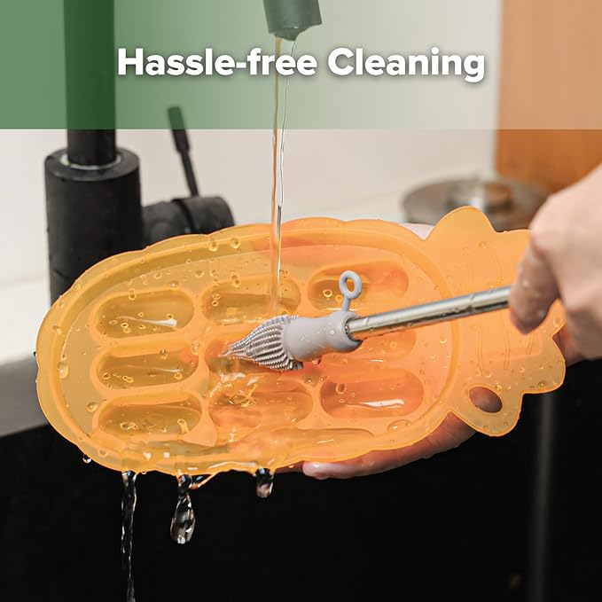 Haakaa Silicone Nibble Freezer Tray -Breastmilk Popsicle Mold - Baby Fruit Food Feeder Tray - Baby Food Maker - Ice Cube Tray - 4 Months+ Babies - BPA Free -Apricot