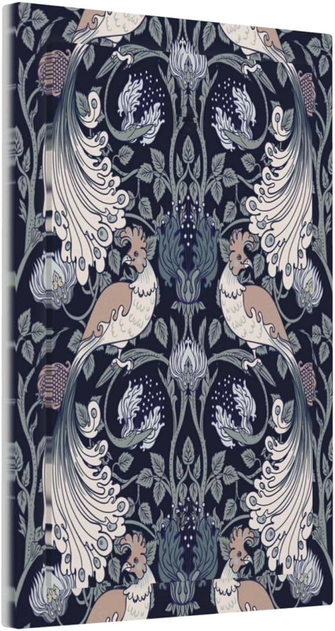 William Morris Vintage Floral Birds Peacocks 1 Gang Light Switch Covers No Device Wall Plate Decorative Blank Switchplate Electrical Faceplate for Country Bathroom Bedroom Decor