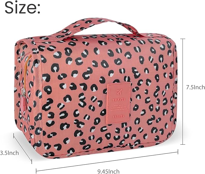 Lcsmaokin Large Capacity Toiletry Bag Travel Bag with Hanging Hook for Men and Women Waterproof Travel Cosmetic Bag Bathroom Storage Bag for Brushes Set,Full-Sized Shampoo,Accessories-Blue Flower