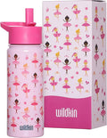 Wildkin Kids 18oz Stainless Steel Water Bottle – BPA-Free, Leakproof, Insulated, Easy-Clean - Ballerina