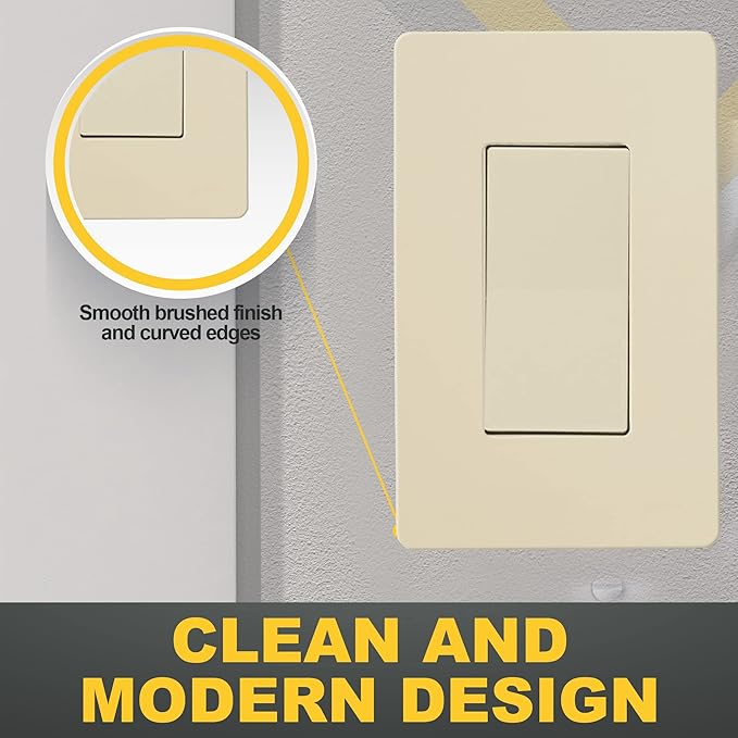 Faith Ivory 1-Gang Screwless Wall Plate (1-pack) | Light Switch Plate or Wall Plate for Electrical Outlet | 1-Gang Wall Plate for Decorator Switches and Receptacles | Heat-Resistant Thermoplastic