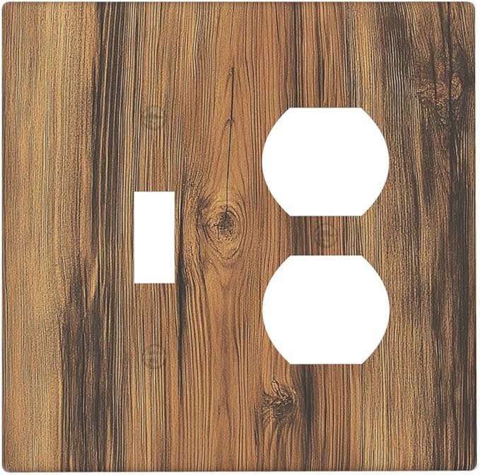 Wallplates Vintage Rustic Country Brown Wood 1 Toggle 1 Duplex Switch Plate Electrical Gfci Faceplate Decorative Light Switch Covers For Farmhouse Cabin Decor
