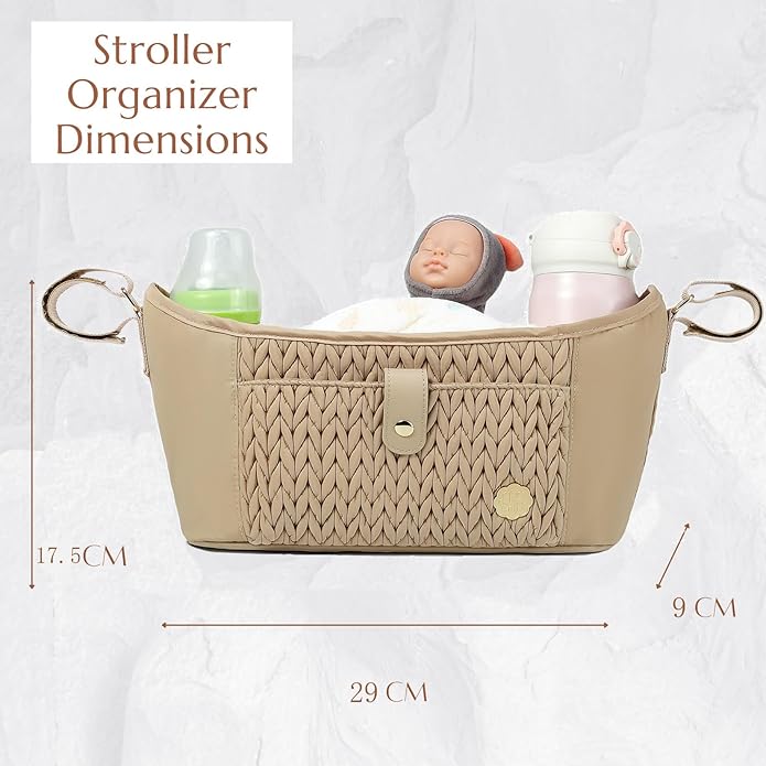 Universal Baby Stroller Organizer,Diaper Caddy Organizer with Adjustable Straps to Fits Nearly Any Strollers | Universal, Adjustable Straps