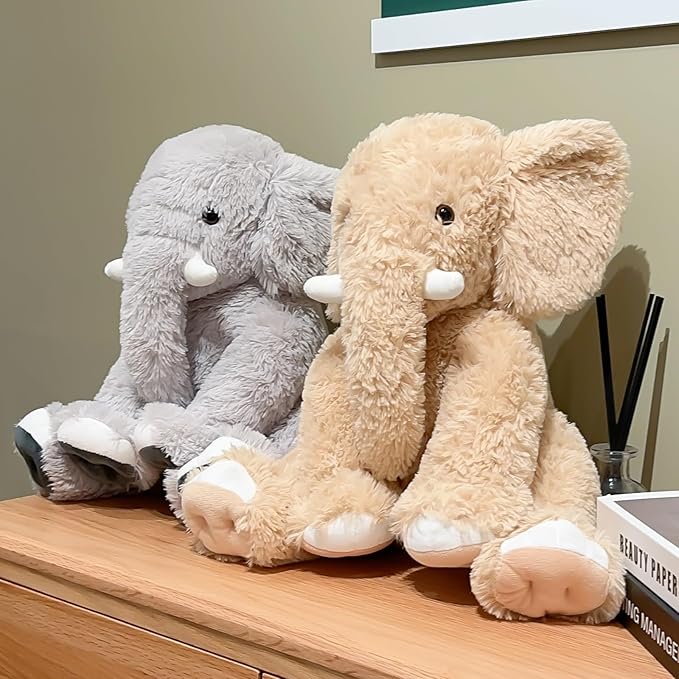19.2 Inch Large Elephant Stuffed Animals,Clever Elephant Plush Toy for Kids, for Girls and Women,Super Soft Room Decoration(Gray).