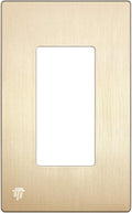ENERLITES Elite Series Screwless Decorator Wall Plate Child Safe Outlet Cover, Gloss Finish, Size 1-Gang 4.68" H x 2.93" L, Unbreakable Polycarbonate Thermoplastic, SI8831-BGD, Brushed Gold