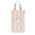 Quilted Baby Wipe Holder Quilted Wipe Pouch Portable Hanging Floral Wet Wipes Bag for Car, Stroller