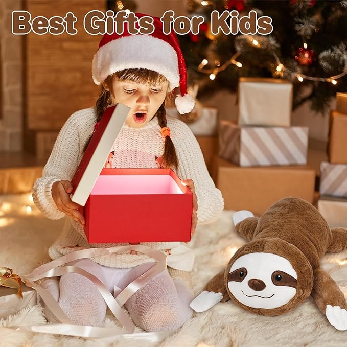 Sloth Weighted Stuffed Animals 5lbs- 24 Inch Weighted Plushies Sloth Stuffed Animals - Big Plush Pillow Cute Plush Toy Gifts for Kids & Adults