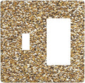 Outlet Covers Gold Glitter Sequins 1 Toggle 1 Rocker Combo Light Switch Cover Plate Decorative Switch Plate Covers Electrical Wall Plate for Bedroom Cabin Decor