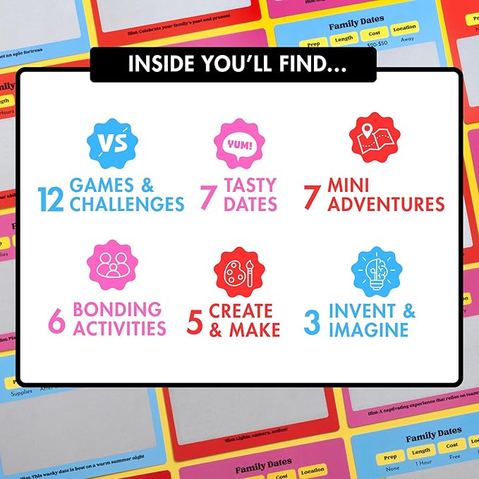 Happy Duo Family Dates 40 Scratch Off Cards – Summer Activities for Kids & Tween – Family Games for All Ages from Kids