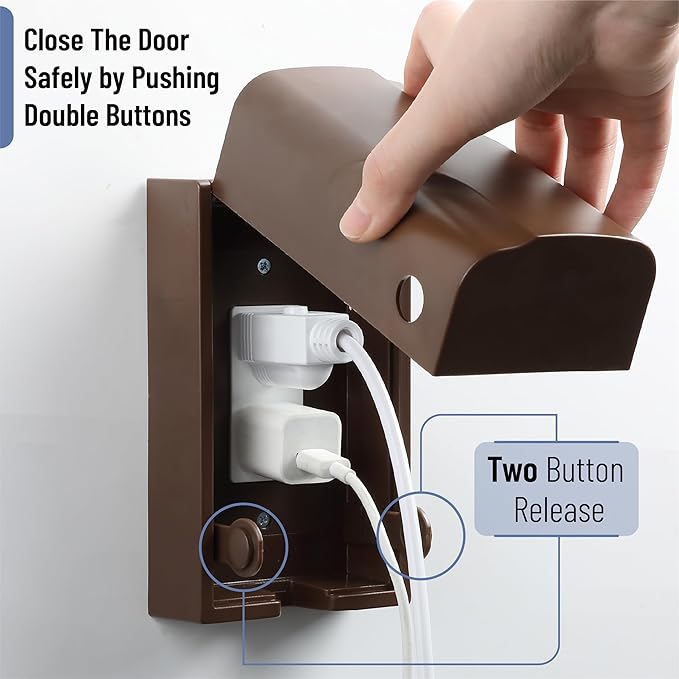Bates - Baby Safety Outlet Cover Box, Brown, Outlet Covers Baby Proofing, Plug Covers for Electrical Outlets
