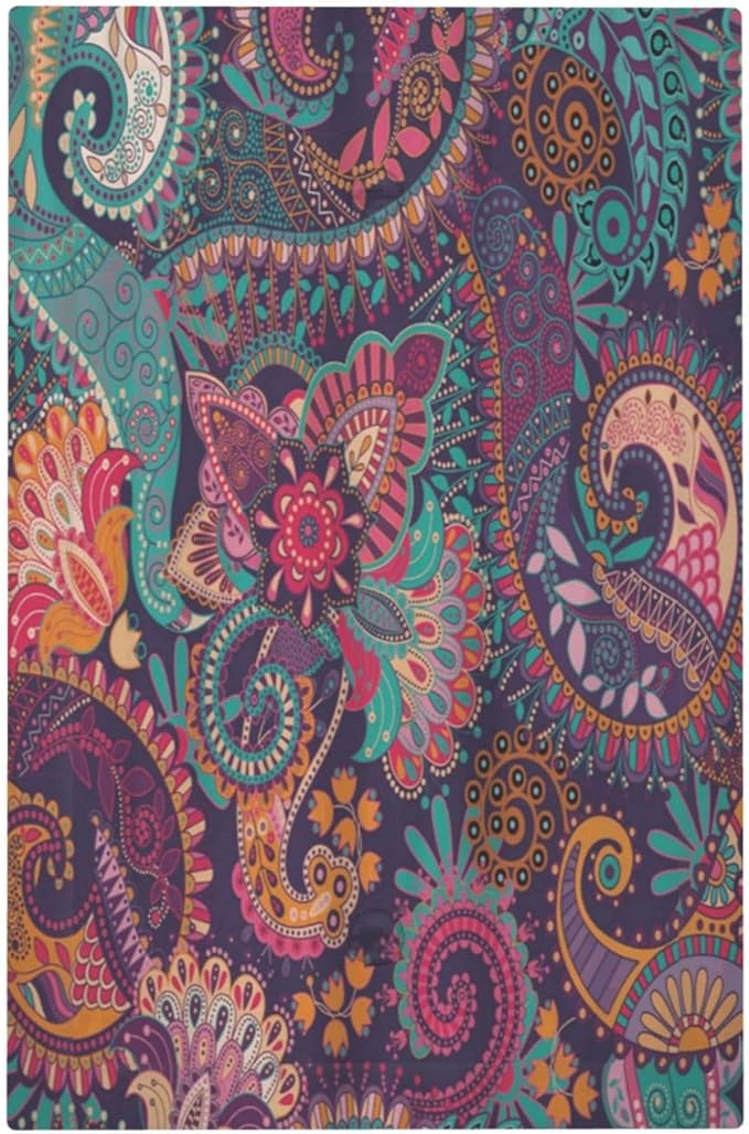 Mandala Boho Paisley Purple Floral Colorful Flower Light Switch Cover Plate 1 Gang No Device Blank Electrical Wall Plates Faceplate Decorative Switch Plate Covers for Home Bedroom Decor