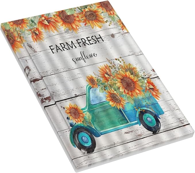 Decorative Switch Plate Covers Teal Farm Truck Pulling Sunflowers 1 Gang Light Switch Cover Plate Blank Wall Plate Cover Switchplate Electrical Faceplate for Farmhouse Bathroom Bedroom Decor