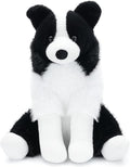 WEIGEDU Border Collie Stuffed Animal Plush Dog Toy, 12 Inch, Soft Realistic Black and White Puppy, Cuddly Farm Animal Plushie for Kids, Girls, Boys, Birthday