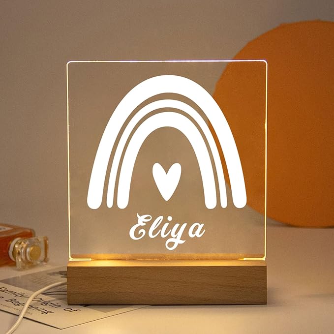 Personalized Table Lamp, Rainbow Night Lights, Fairy Lights, Bedside Lamp, Night Light for Kids, Bedroom Decor, Desk Lamp, Light Decor, Custom Name