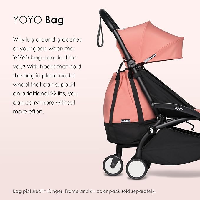 Babyzen YOYO Bag, Toffee - Offers Extra and Sturdy Storage on YOYO2 - Includes Bag, Rolling Base and Hooks