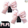 2 Pack Car Seat Headrest Hooks, Cute Bow Design Backseat Hook Storage Organizer for Purses, Handbags, Coats, Umbrellas, Cute Car Accessories for Women and Girls (Pink)