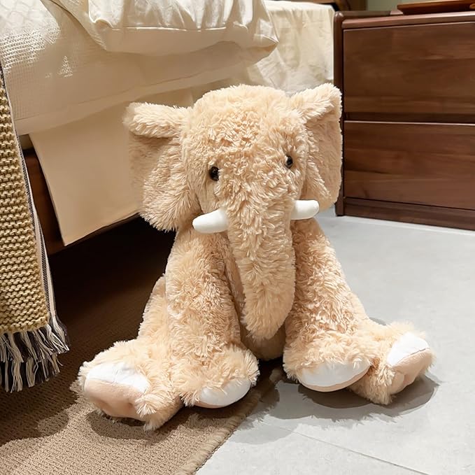 19.2 Inch Large Elephant Stuffed Animals,Clever Elephant Plush Toy for Kids, for Girls and Women,Super Soft Room Decoration(Yellow).