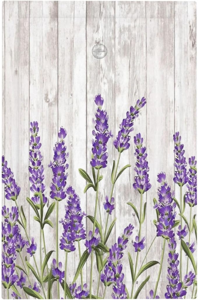 Purple Lavender Rustic Wooden Flowers Floral Plant Light Switch Cover Plate 1 Gang No Device Blank Electrical Wall Plates Faceplate Decorative Switch Plate Covers for Farmhouse Living Room Decor